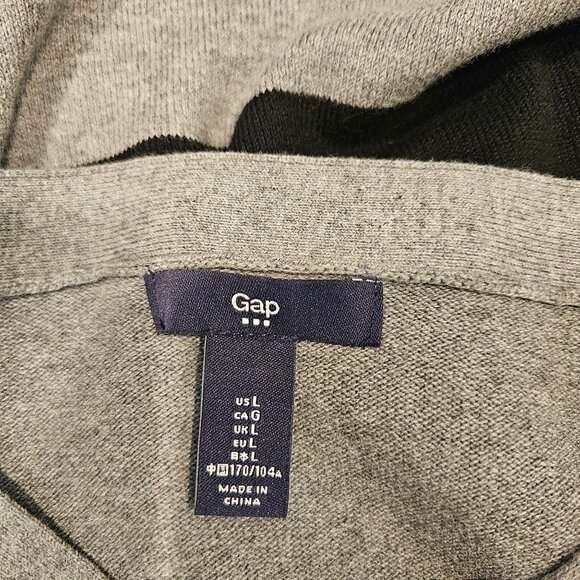 Gap sweater Sweater Mens L Grey Black stretch striped Career Office warm beach - Picture 8 of 10